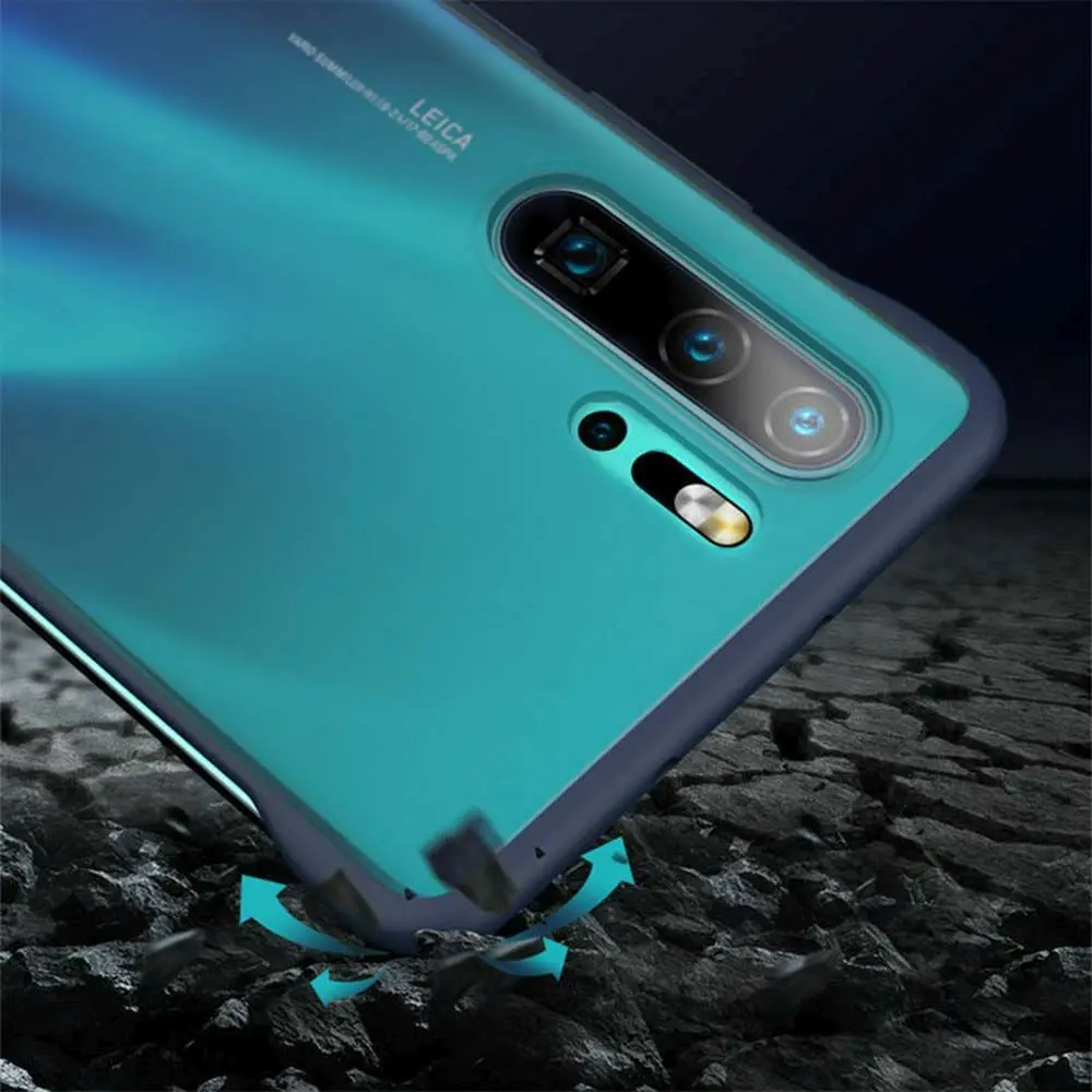 LLZ. COQUE, безрамочные Матовые прозрачные чехлы для samsung Galaxy A20 A30 A40 A50 A70, противоударный бампер, прозрачный чехол из поликарбоната