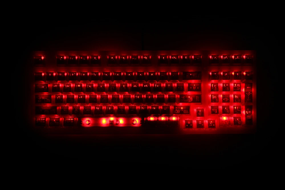 cúbico translúcido para teclado mecânico, cor vermelha