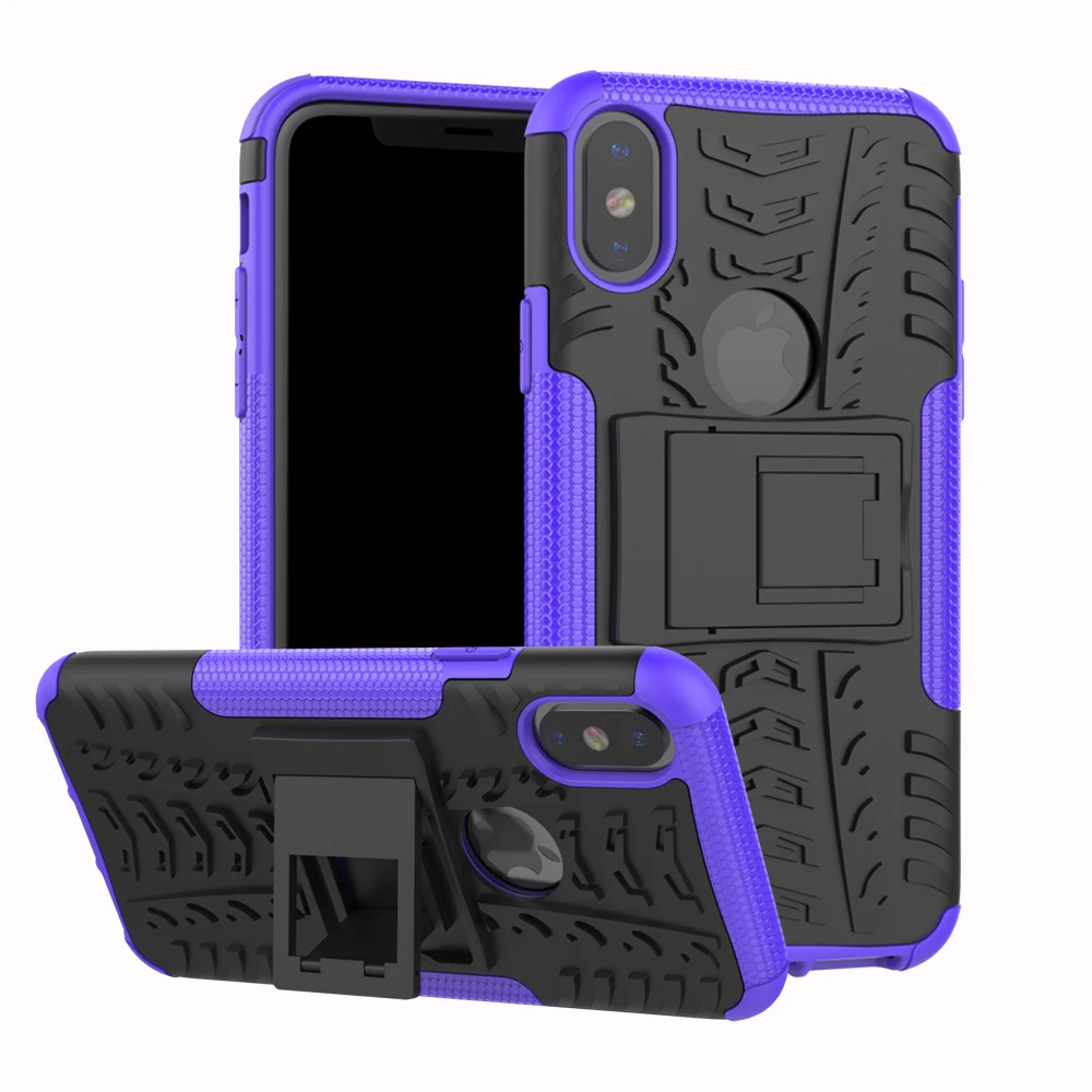 Противоударный чехол-Броня чехол для телефона для ASUS Zenfone max pro m1 zb601kl zb602kl m2 zb633kl zb631kl стенд жесткая накладка на заднюю панель Защитный чехол - Цвет: Purple