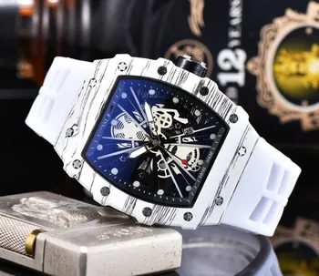 

2020Top Brand Steel Chronograph Mens Horloges automatic Horloge Blauw Siliconen Militaire Sport Horloge Relogi