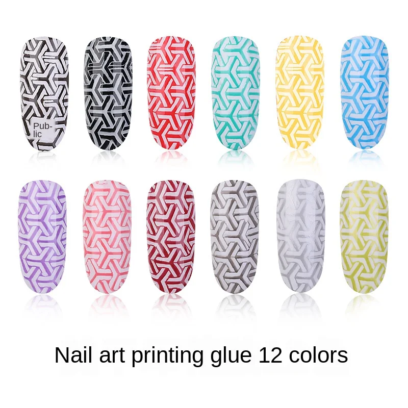 

8ml Nail Polish Oily Printing Special Color Printing Oil Printed Rubber Hose Transfer Printing Glue Printing Nail Polish