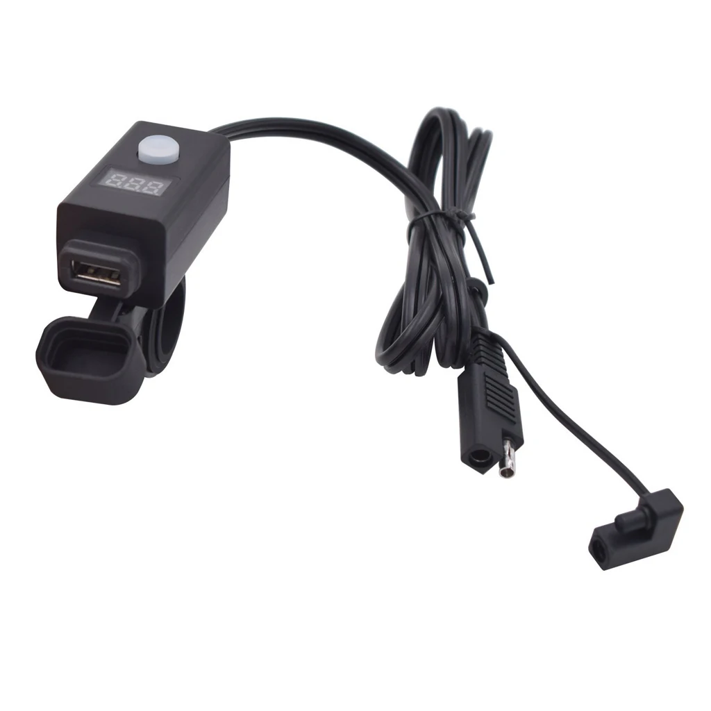 1 шт. мотоцикл SAE USB телефон gps зарядное устройство с переключателем светодиодный вольтметр Для gps Зарядка для сотового телефона зарядное устройство Ipad блок питания
