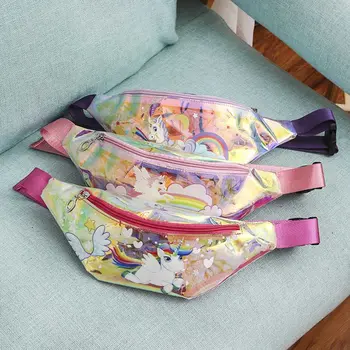 

Unicorn Waist Bag Laser Fanny Pack Children Cartoon Chest Bag Outdoor Travel Pocket Phone Pouch