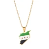 Syria Map Flag Pendant Necklaces Syrians Chain Jewelry 6