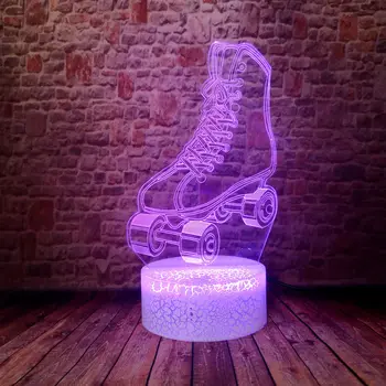 

Flashing Ice Skates Model 3D LED Sleeping Nightlight Colorful Changing Light Figure Toys Kids gift