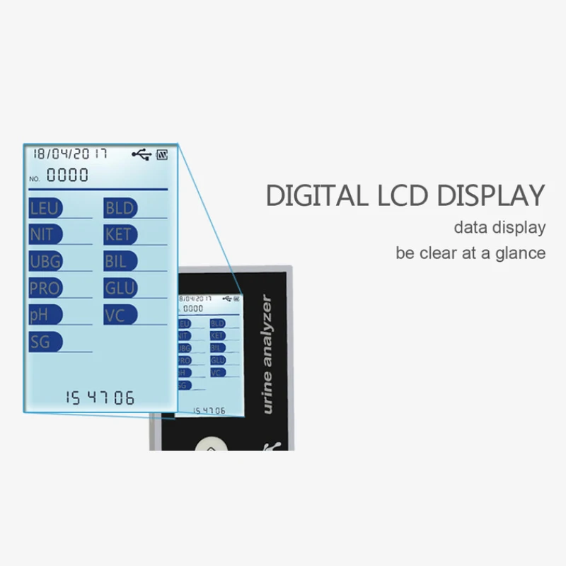 Бытовой анализатор мочи, ЖК-монитор MicroUSB, 11 тестовых бумажных тестов+ 100 тестовых полосок, датчик функции почек
