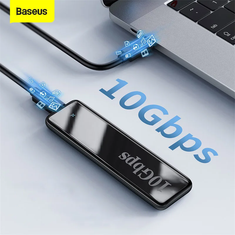 Baseus NVME M2 SSD чехол SATA Тип USB C 3 1 жесткий диск 10 Гбит/с M.2 NGFF M/B Ключ внешний HDD