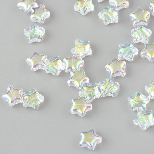20PC/lot 8mm AB Color Star Beads Czech Glass Loose Spacer Beads For Jewelry Making Hairpin Handmade Diy Accessories import ABcolor