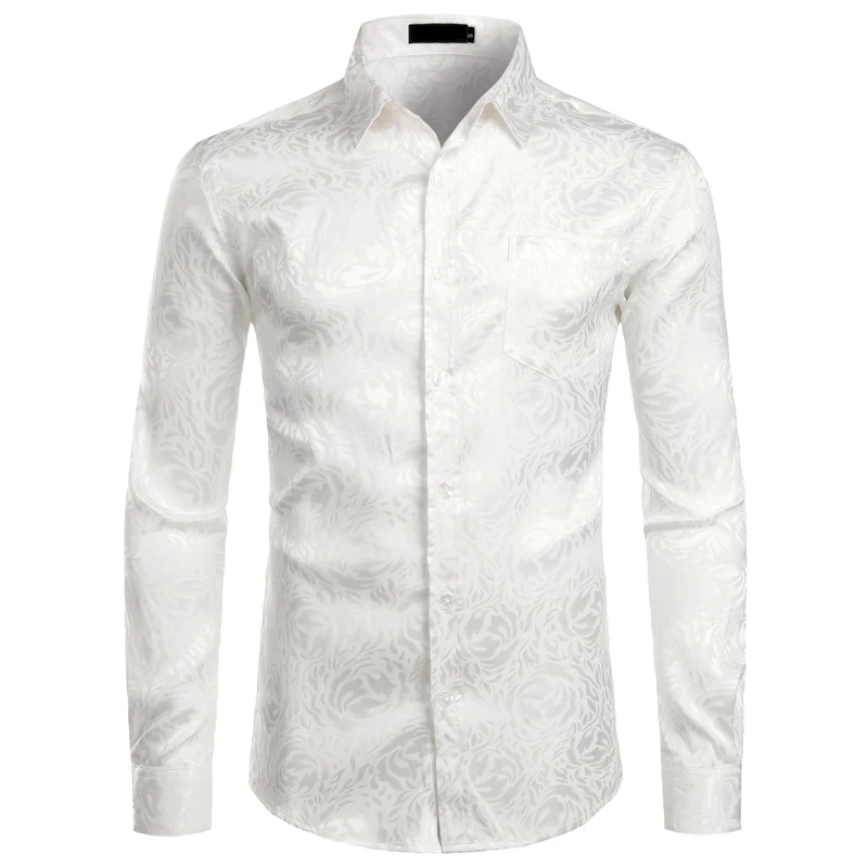 Men's Floral Dress Shirts Long Sleeve Steampunk Shirt Party Club Bar Social Shirt long sleeve shirt