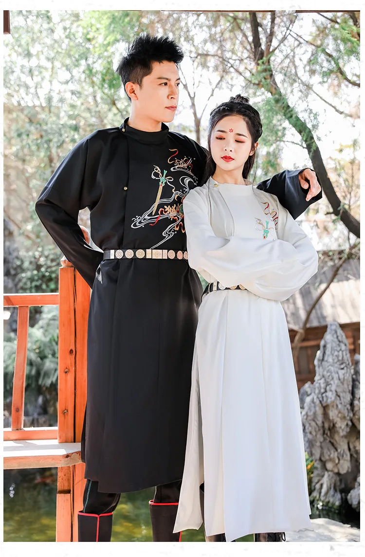 Hanfu Для женщин Для мужчин танцевальные костюмы с вышивкой для девочек платье феи пара фестивальный рейв наряд древней китайской производительность Костюмы DC3394