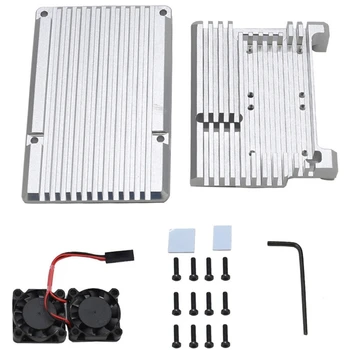 

for Raspberry Pi 3 Model B+ Aluminum Case with Dual Cooling Fan Metal Shell Enclosure