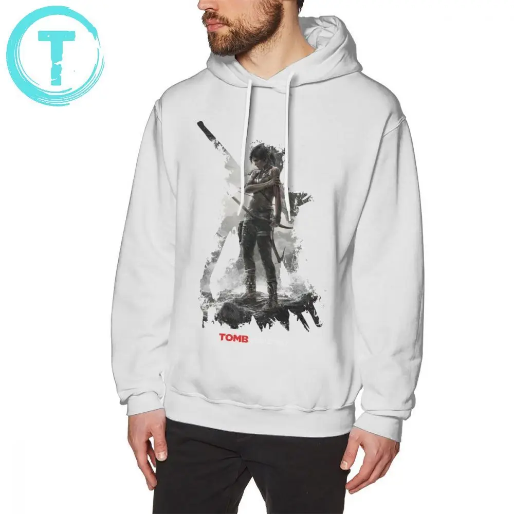 

Tomb Raider Hoodie Tomb Raider Survivor Is Born Hoodies Winter Stylish Pullover Hoodie Loose Grey Cotton Male Hoodies