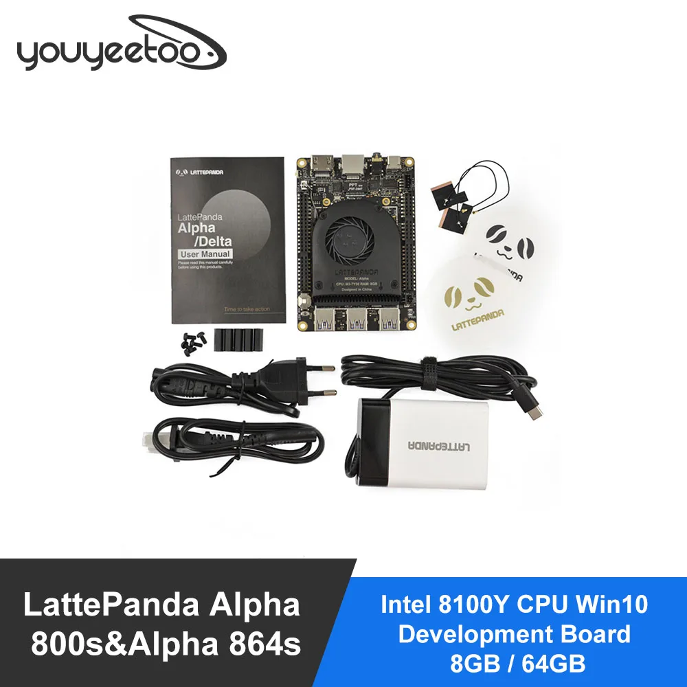 Smartfly LattePanda Alpha 800s & 864s Intel 8100Y CPU Win10 макетная плата 8 ГБ/64 Гб latte panda