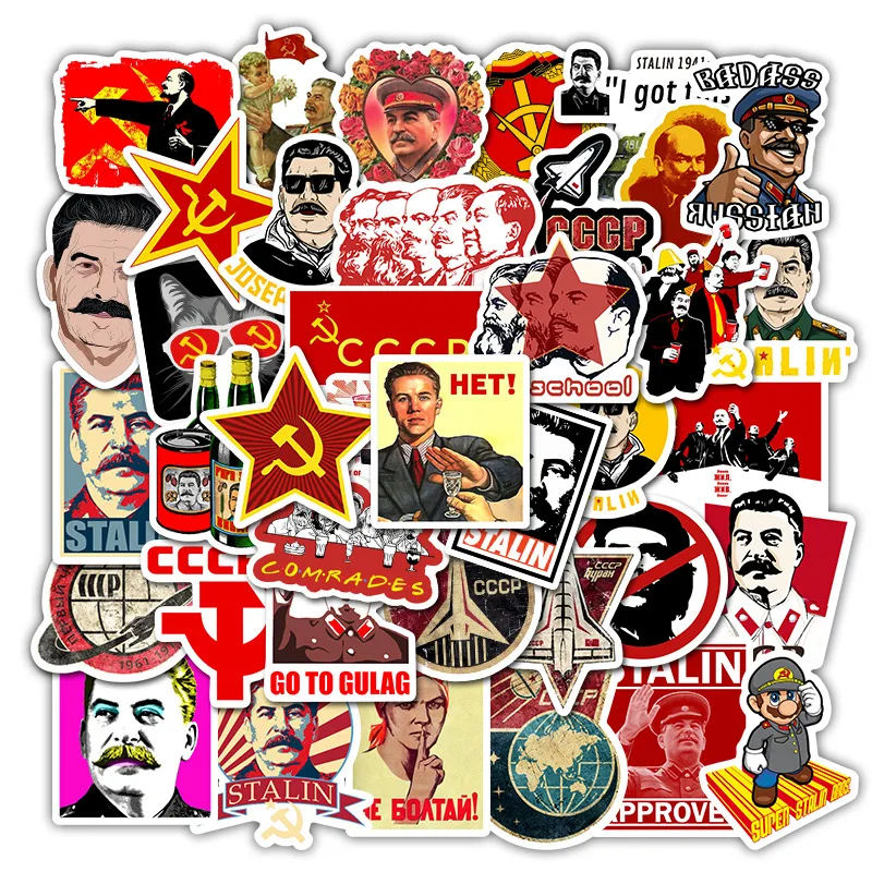 50 шт. смешанный Сталин СССР CCCP плакат стикер s для DIY ноутбука багаж Холодильник Дверь Декор водонепроницаемый игрушка стикер