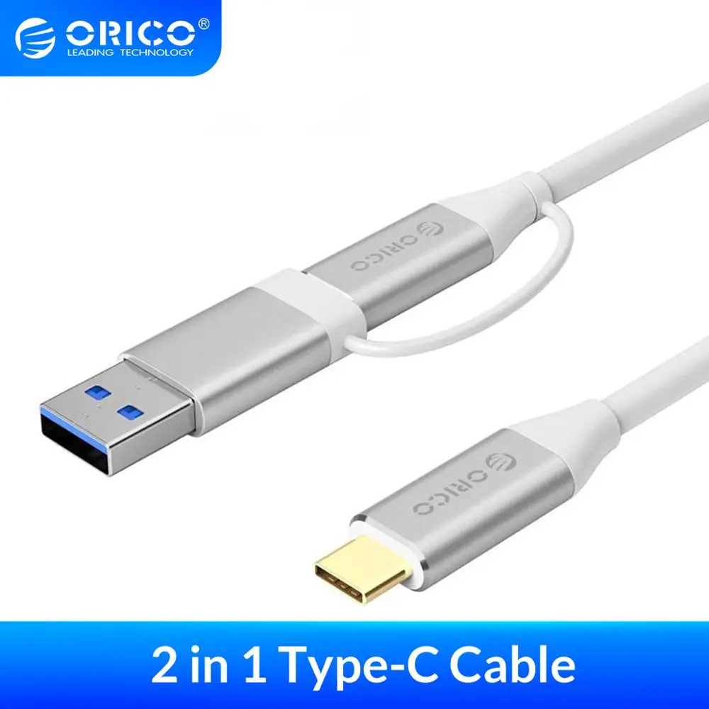 USB кабель ORICO 5 А 3 Micro Type C быстрая зарядка 2 в 1 10Gpbs кабелей для ноутбука Huawei P10