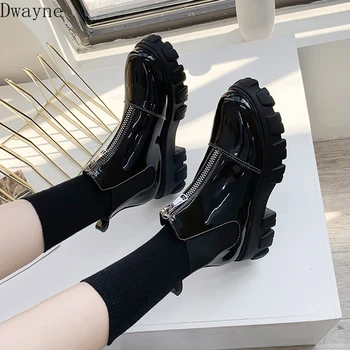 

Martin boots female British wind 2019 autumn and winter new wild thick bottom ins front zipper short tube short boots