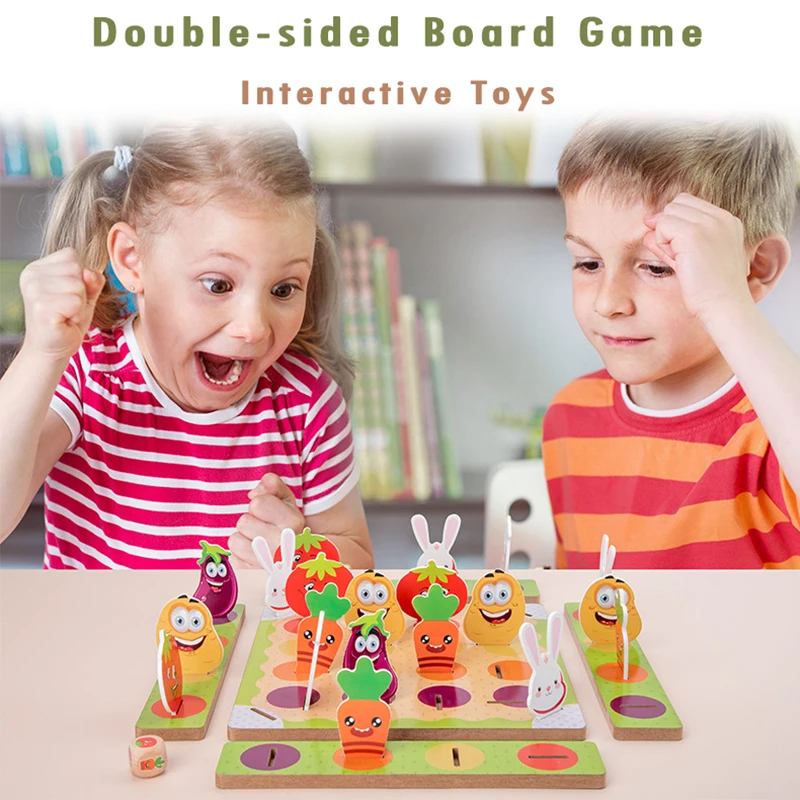 Logical Thinking Board Games Children Interactive Toys Double-sided Chess Board Family Party Fun Games Educational Wooden Toys