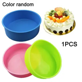 

Random Color Silicone Cake Round Shape Mold Kitchen Moulds Cake Tools DIY 8 inches Baking Bakeware Baking Pan Desserts Mous V4Y2