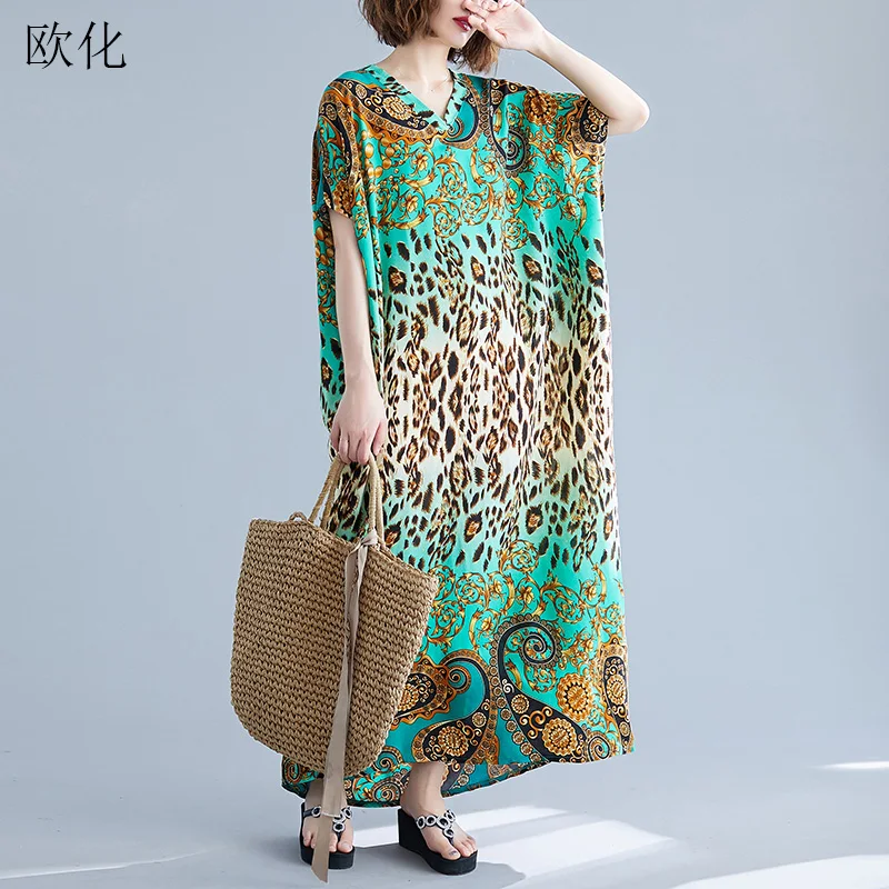 Женское летнее платье с леопардовым принтом винтажные платья в стиле бохо