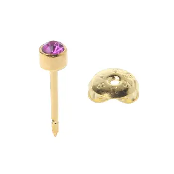 

12 Pairs Gold Ear Piercing Earrings Set Hypoallergenic Mini 3mm CZ Studs Jewelry 23GE