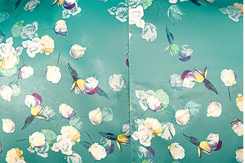 Sheng Coco печати зеленый Qipao платья дамы кружевной отделкой красивое платье Чонсам шелк вечернее элегантное Ретро Шанхай платье