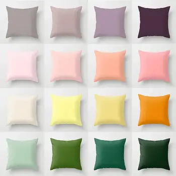 

Square Candy Color Pillow Case Home Sofa Office Seat Bedroom Living Room Cushion Cover Home Decoration Pillowcase 45*45 cm