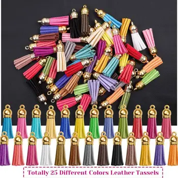 

1 Set Key Chain Rings Pendants Leather Keychain Tassel DIY Crafts Jewelry Earrings Making Accessories