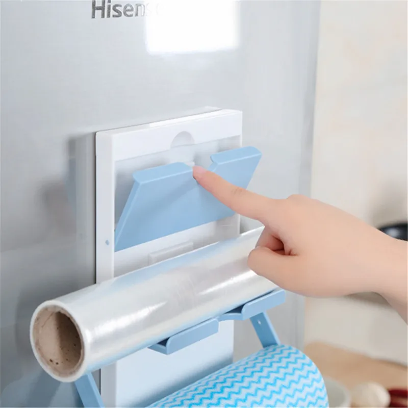 

Bathroom Shelf Fridge Storage Rack Magnet Roll Paper Towel Holder 3 Layers Cling Film Holder Seasoning Pots For Kitchen Shelf