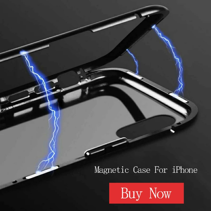 Sarika Магнитный адсорбционный металлический чехол для iPhone 5, 5S, 7, 8, 6, 6s Plus, X, XS, XR Max без переднего стекла, Магнитная Крышка для iPhone 7, 8