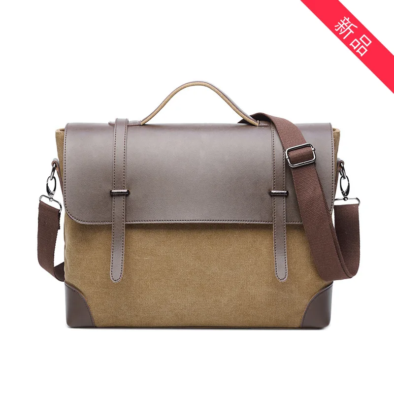 

Washing Water Canvas Men's Bag Retro Business Briefcase Shoulder Casual Travel Computer Bag