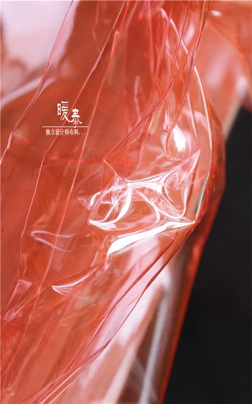 50 см* 120 см ярко-оранжевый прозрачный плащ из ТПУ-материала-перспективность Кристальный пакет пластиковая ткань ПВХ 0,2 мм
