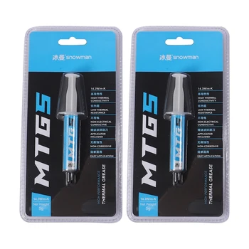 

SNOWMAN MTG5 Thermal Paste, Silicone Grease CPU Thermal Paste, Desktop Notebook Ie Chip Silicone Thermal Paste(2 Packs)