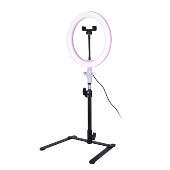 

260mm USB LED Selfie Round Light Photography Video Makeup Dimming Fill Lamp with Tripod and Smartphone Clip Led Ring Light