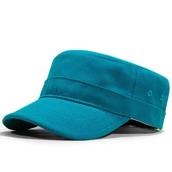 

Fibonacci High Quality Solid Color Military Cap Cotton Flat Top Men Tactical Army Hat