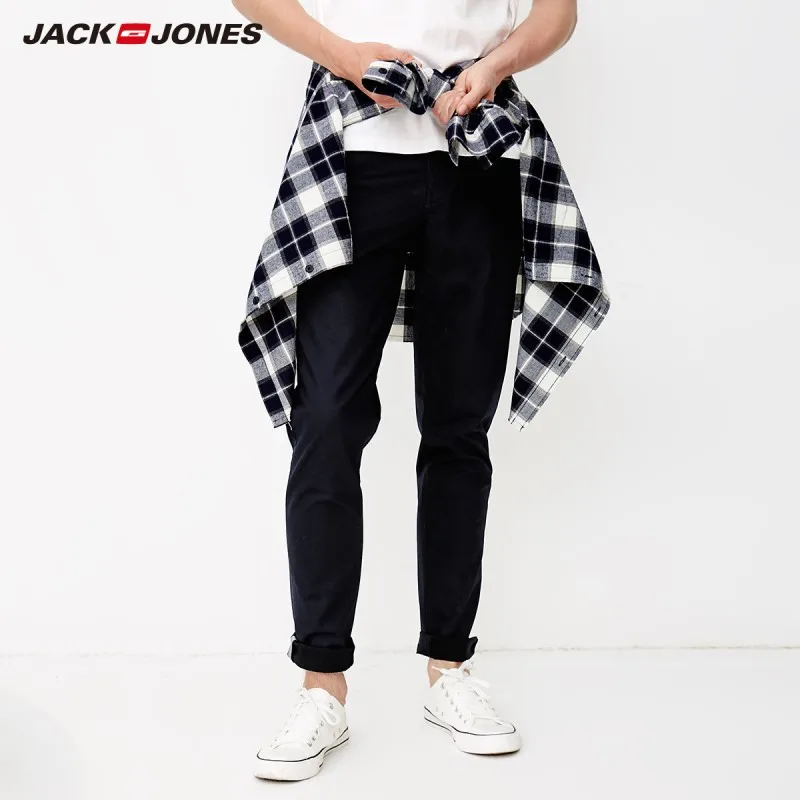 JackJones осенние мужские удобные хлопковые универсальные тонкие джинсы