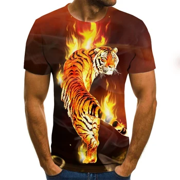 

Men's 2020 New Creative Design 3D Natural Print Men's T-shirt Short Sleeve Round Neck 3D Graphics/Tiger and Tiger/Animal/T-shirt