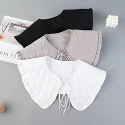 Solid Color Womens Shirt Detachable Collars Shawl Fake False Collar Solid Color Lapel Half Shirt Blouse Adjust Clothes Decor