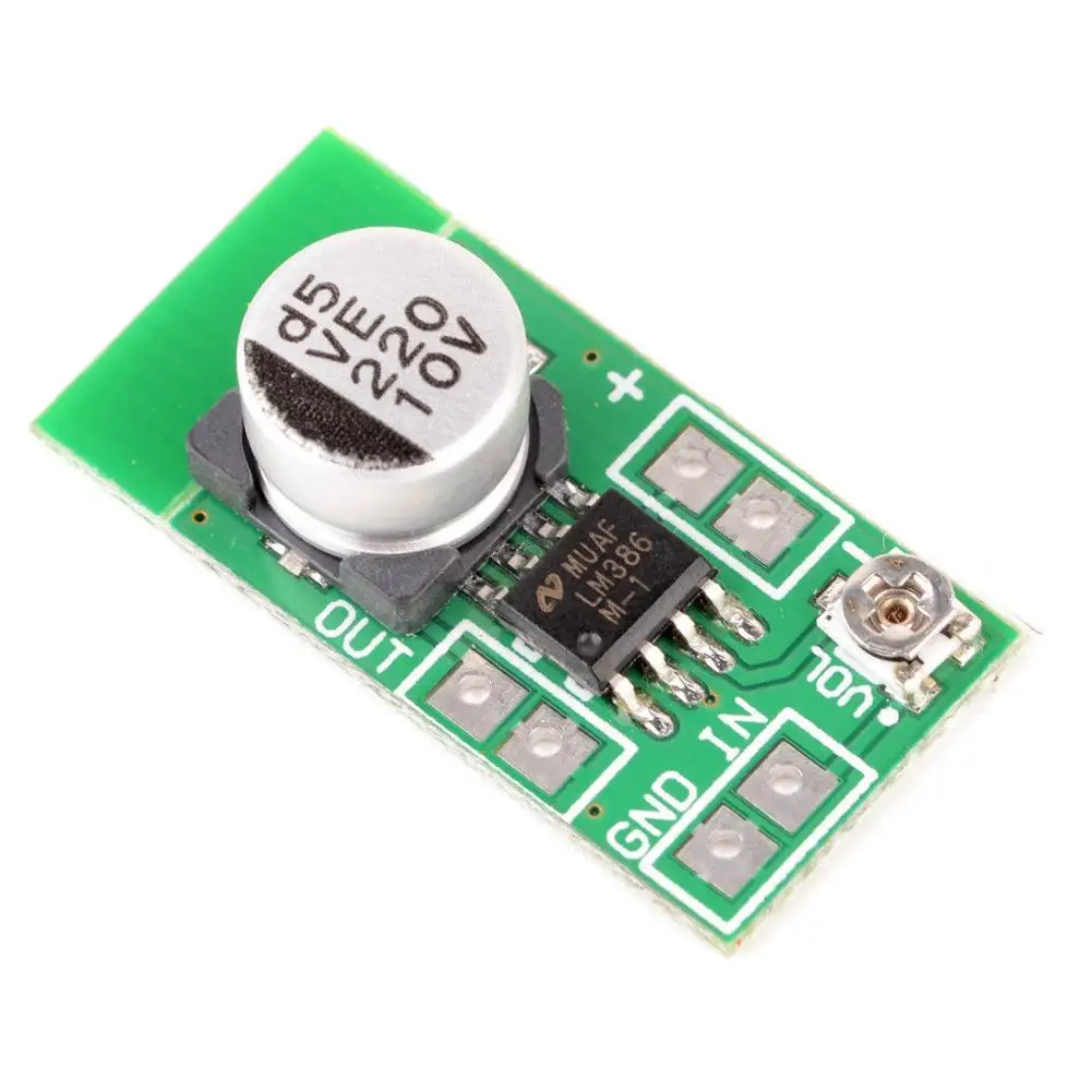 조정 가능한 미니 오디오 파워 앰프 보드 마이크로 앰프 모듈, LM386, DC 3.8V-12V, 150mA, 5V, 최대 750mW, 고 임피던스 음성 앰프