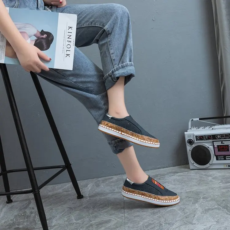 Puimentiua Sneakers Women Vulcanize Shoes Casual Breathable Shoes Female Soft Leather Flats Ladies Sneakers