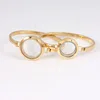 30mm 25mm Gold Color 316L Stainless Steel Screw Floating locket Bangle7/8 Inches Floating Charms Locket Bracelet Bangle Female 1
