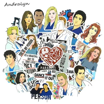 

50 Pcs/Set Grey's Anatomy Waterproof Fun Stickers For Motorcycle Laptop Computers Skateboards Bicycles Scrapbooking Stickers