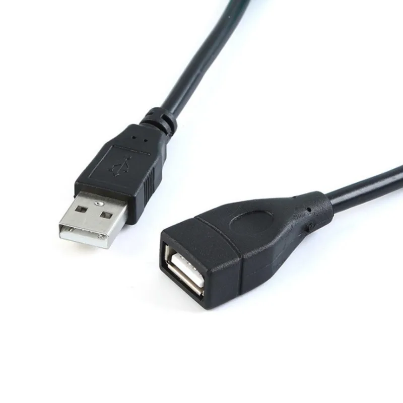 Черный USB 2,0 штекер к женскому USB кабель 1,5 м удлинитель провода супер скорость Расширение синхронизации данных кабель для ПК клавиатуры ноутбука - Цвет: Черный