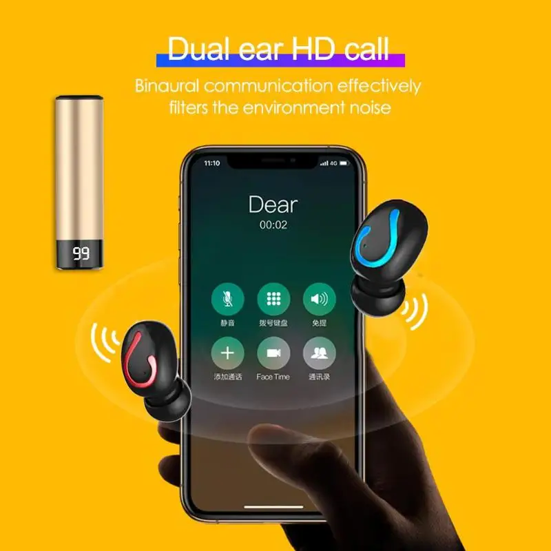 TWS стереонаушники Q67 с поддержкой Bluetooth 5 0 и цифровым дисплеем|Наушники гарнитуры|
