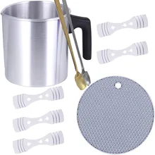 Kit de fabrication de bougies, Pot de fusion avec poignée résistante à la chaleur, 2 pièces, outils de mélange et 1 pièce, dispositif de centrage de mèche de bougie