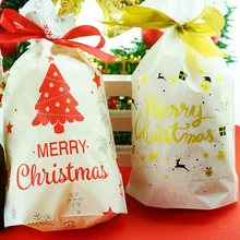 50 шт. новые рождественские снежинки печенья сумки Рождество нуга крупного рогатого скота печенье шнурок сумки для ребенка подарок