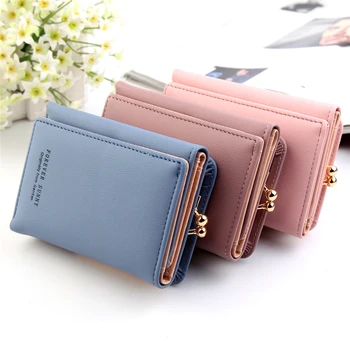 

Wallet Women New Lady Short Women Wallets Black Red Color Mini Money Purses Small Fold Pu Leather Female Coin Purse Card Holder