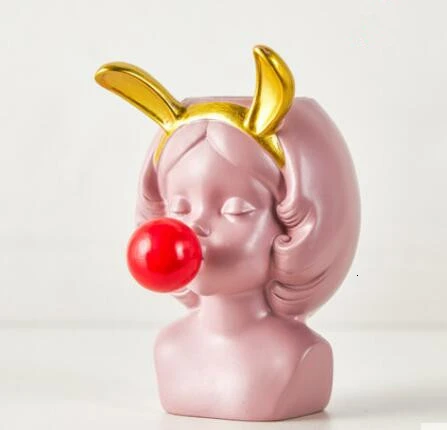 Florero de plastic de estilo lindo chica burbuja flor decorativa maceta Современная декорация arte encantador arreglo повязка на голову - Цвет: Trumpet (hydroponic)
