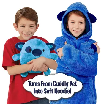 

Kids Pets Hoodie Blanket Hoodie Children's Sweatshirt Pet Shaped Wearable Hoodie Fleece Winter Pet Hoodie For Kids Dropshipping