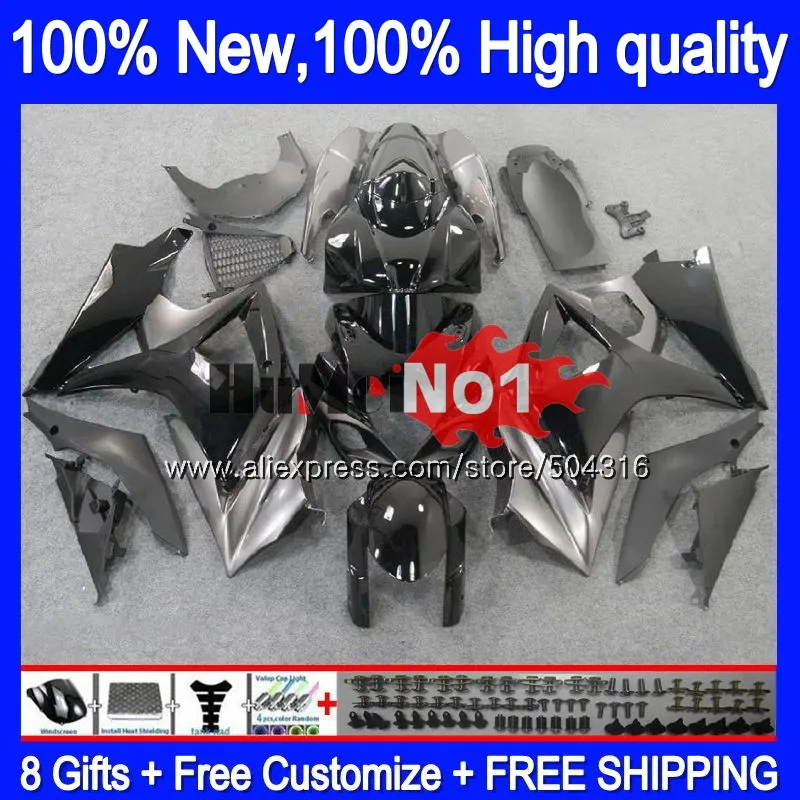 Корпус для SUZUKI GSXR1000 K7 GSX-R1000 GSXR 1000 22MC. 41, цвет: черный и серый 1000CC GSXR-1000 07 08 GSX R1000 2007 2008 07 08 обтекатели