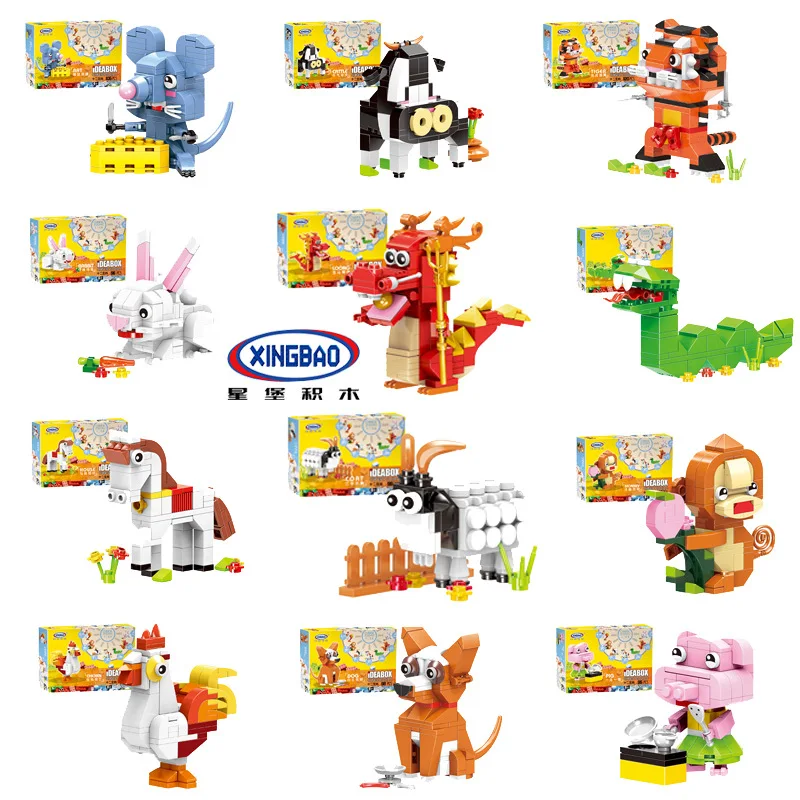 

Supply of Goods Xb18004 XINGBAO Chinese Zodiac Show Assembled Educational Children Building Blocks Toy
